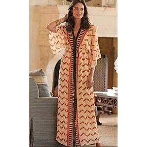 Soft Surroundings Tall Large Maxi Kaftan Coverup Resort Beach Dress Chic Flowy